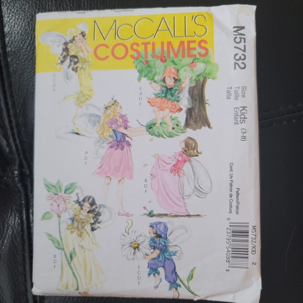 McCalls M5732 Fairy Costume Sewing Pattern Kids 3-8 Misses S-XL Uncut